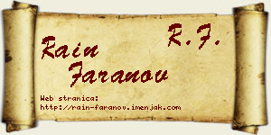 Rain Faranov vizit kartica